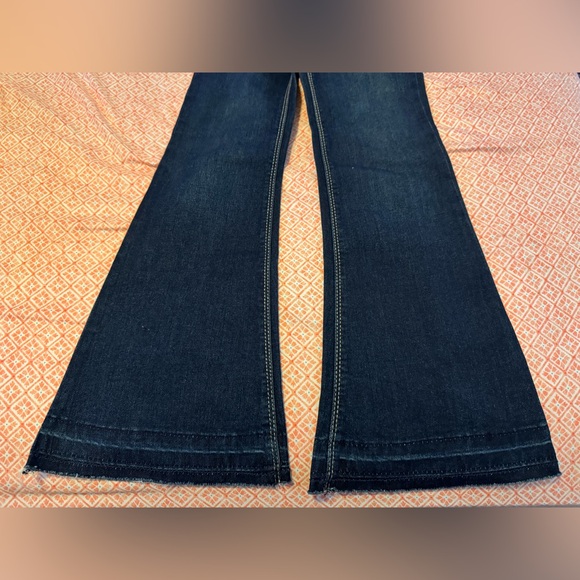 Wonder Nation Girls Dark Blue Distressed Flare Jeans - Picture 6 of 6